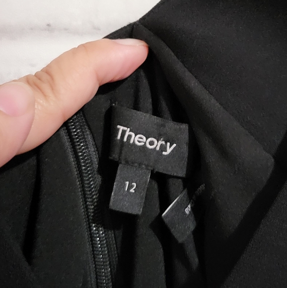 EUC Theory Cut Out Admiral Crepe Dress Black size 12 - Picture 7 of 8